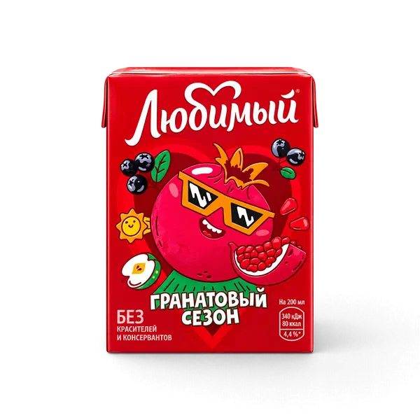 Напиток сокосодержащий Любимый Гранатовый сезон 0,2л