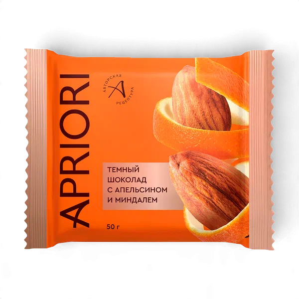 Шоколад Apriori апельсин/миндаль 50г