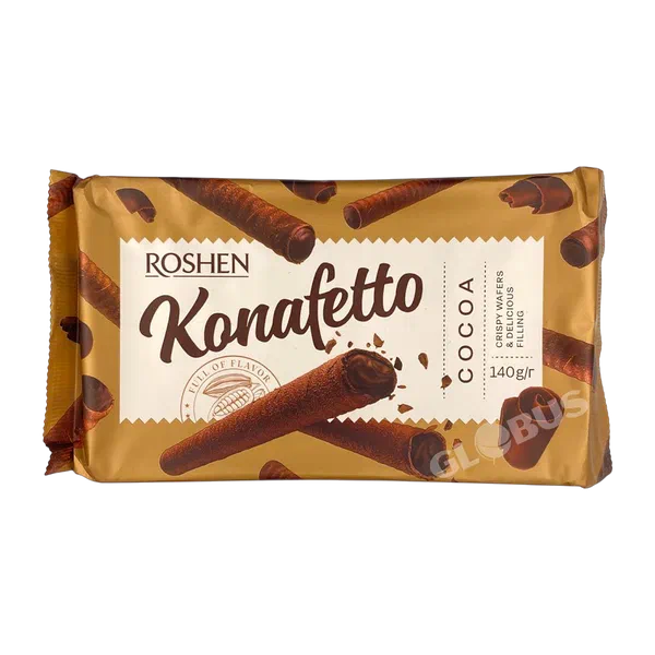 Вафельные труб Roshen Konafetto Cocoa крем-какао 140г