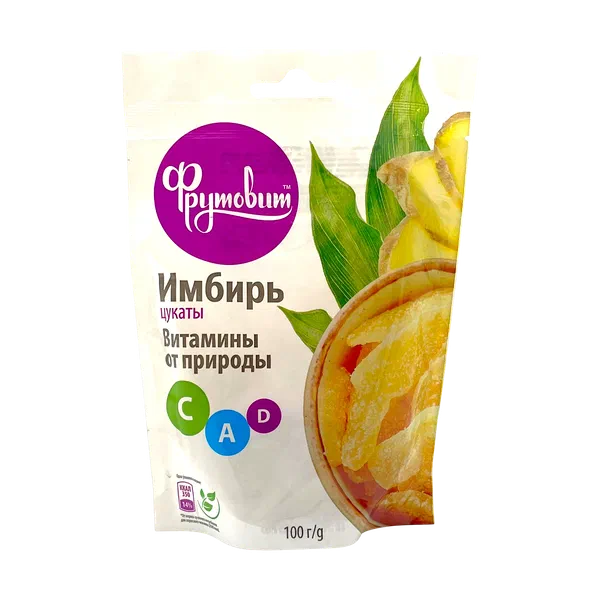 Сухофрукты Фрутовит Цукаты имбирь в сахаре 100г