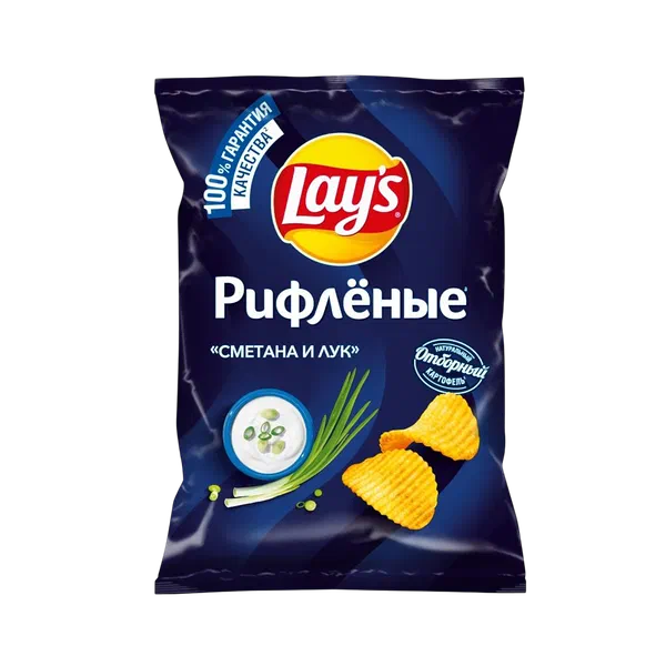 Чипсы Lay's Рифл. сметана и лук 140г