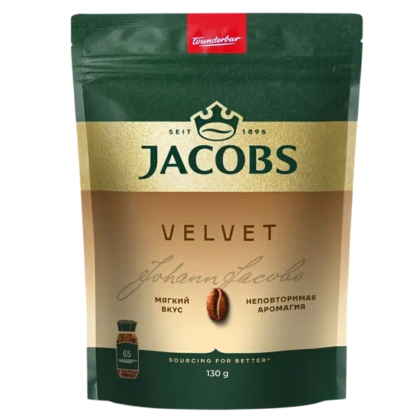 Кофе Jacobs Velvet раств сублим 130г